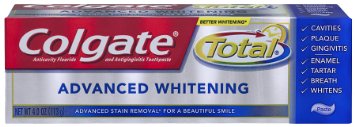 Colgate Total Advanced Whitening Toothpaste, 4 Ounce (Pack of 6)