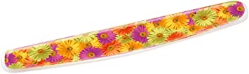 3M Gel Wrist Rest for Keyboards, Soothing Gel Comfort with Durable, Easy to Clean Cover, 18", Fun Daisy Design (WR308DS)