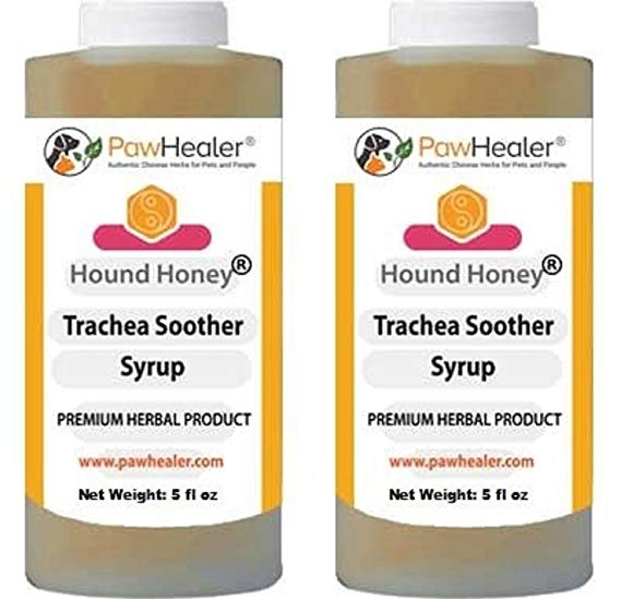 Trachea Soother Syrup 2PAK Hound Honey - Natural Herbal Remedy for Symptoms of Collapsed Trachea - Tastes Good - Easy to Administer (5 fl oz/ea) …