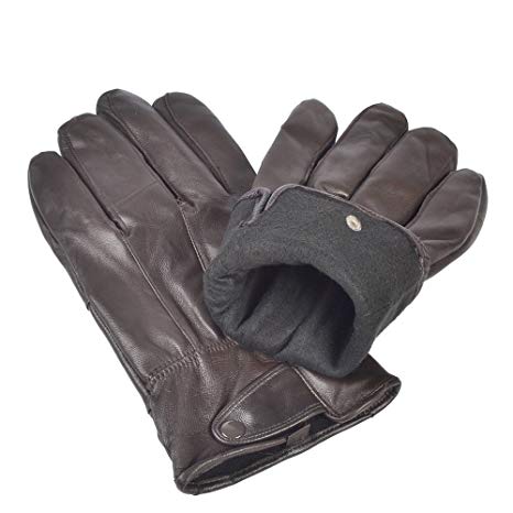 Reed Men's Genuine Leather Warm Lined Driving Gloves - Touchscreen Texting Compatible