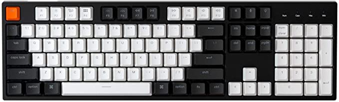 Keychron C2 Full Size Wired Mechanical Keyboard for Mac, Hot-swappable, Gateron Brown Switch, White Backlight, 104 Keys Double Shot ABS keycaps Gaming Keyboard for Windows,Type-C Braid Cable