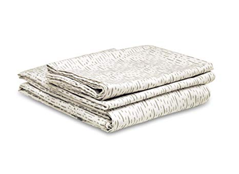 REKOOP Eco-Friendly Sheets, Cotton Rich, Smooth Percale Weave, 4 Piece Twin XL Sheet Set, 15” Deep Pocket, Dash Gray