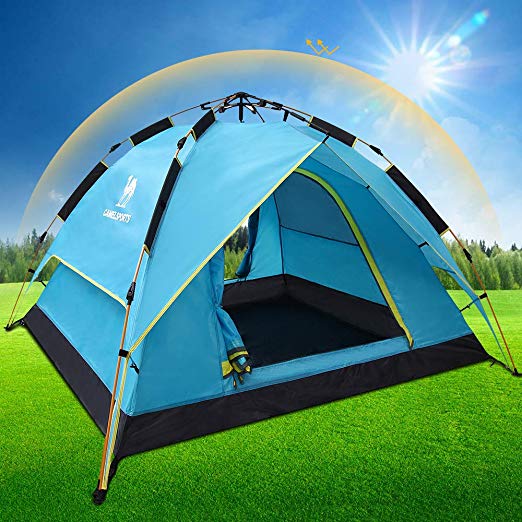 Camel Crown Fourth-Generation Automatic Hydraulic Tent for 2-3 Person Outdoor Windproof Rainproof Camping Beaching