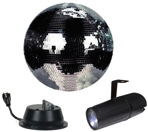 8" Mirror Ball Complete Party Kit with LED Pinspot and Motor - Adkins Professional Lighting