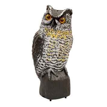Visual Scare Eye Glowing Owl - 15.5 Inch Owl Scarecrow with Solar Glowing Eyes