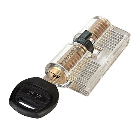 LTC® Training lock Professional Cutaway Inside View of Practice Keyed locks Training Skill Pick for Locksmith (7 Pins Cylinder Lock)