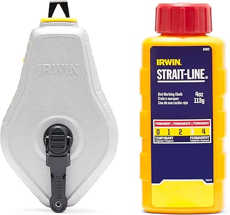 IRWIN Tools STRAIT-LINE Chalk Line, Classic Reel, Red, 100 ft (IWHT48441RC)