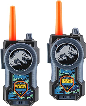 Jurassic World Fallen Kingdom FRS Walkie Talkies for Kids Long Range Static Free Kid Friendly Easy to Use 2 Way Walkie Talkies Packaging