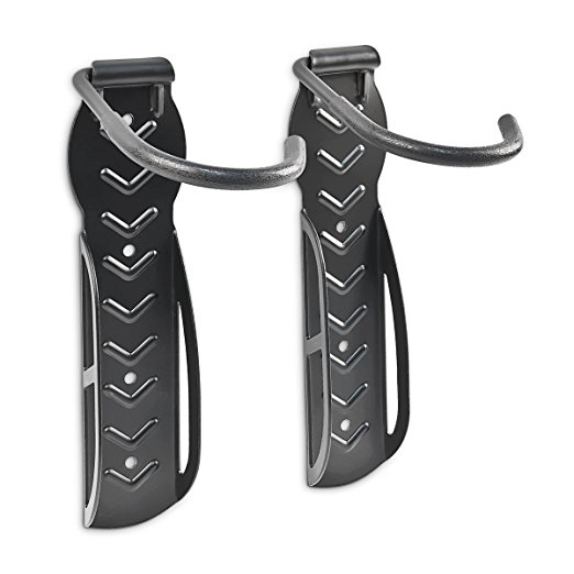 Relaxdays Set Of 2 Bicycle Holders, Wall-Mount, For Bike Wall Storage, Tyre Holders, Black