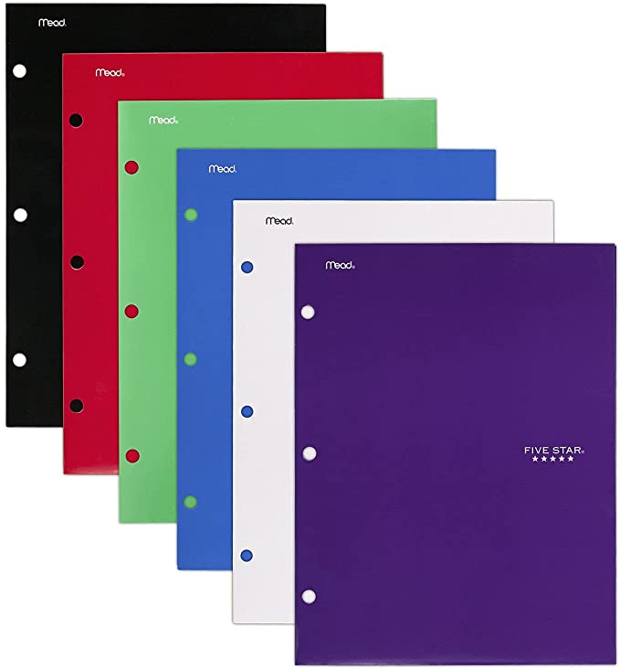 4 Pocket Folders, 2 Pocket Folders Plus 2 Additional Pockets, Assorted Colors, 6 Pack. Best Version!