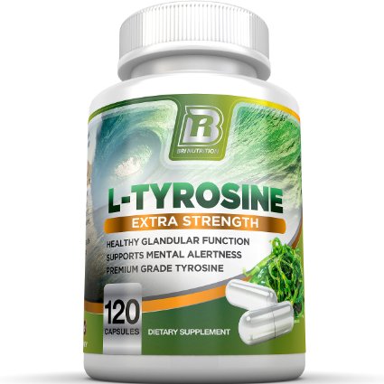 BRI Nutrition L-Tyrosine - 120 Count 500 mg per Veggie Capsules - 120 Sevings