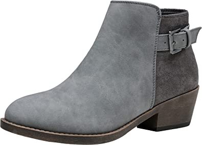 Jeossy Women's 9617 Fashion Ankle Boots Chunky Low Heel Western Booties with Zipper