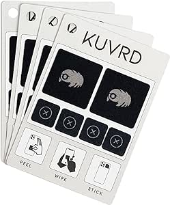 KUVRD Waterbear - Universal Screen Cleaners - Teeny Tiny Cleaning Tools for Your Lenses & Screens - 4-Pack - (4 Patch Sets)