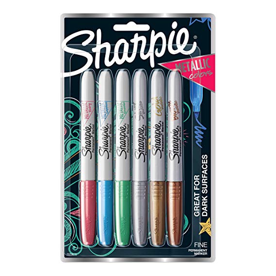 Sharpie Metallic Permanent Markers, Fine Point, Assorted Colors