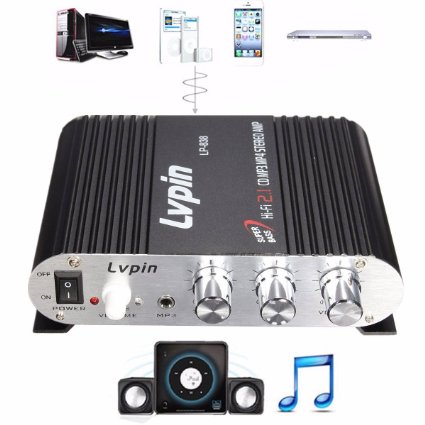 ELEGIANT 200W 12V Mini Hi-Fi Amplifier Booster Radio MP3 Stereo for Car Motorcycle Home