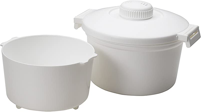 Nordicware Microwave Rice Cooker Cup Cookware, 8.5, White