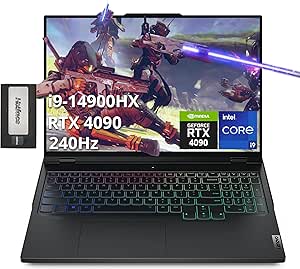 Lenovo Legion Pro 7i Gen 9 16" WQXGA 240Hz Gaming Laptop, Intel i9-14900HX, GeForce RTX 4090 16GB, 64GB DDR5, 4TB SSD, RGB Keyboard, FHD Webcam, WiFi 6E, Win 11, Black, 256GB Docking Station Set