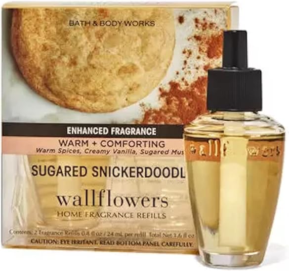 Bath & Body Works Sugared Snickerdoodle Wallflowers Home Fragrance Refills, 2-Pack (1.6 fl oz total) (Sugared Snickerdoodle)