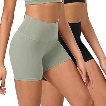 ODODOS ODCLOUD 2-Pack Lounge Yoga Shorts for Women- 4" / 6" / 8" /10" High Waist Buttery Soft Biker Shorts