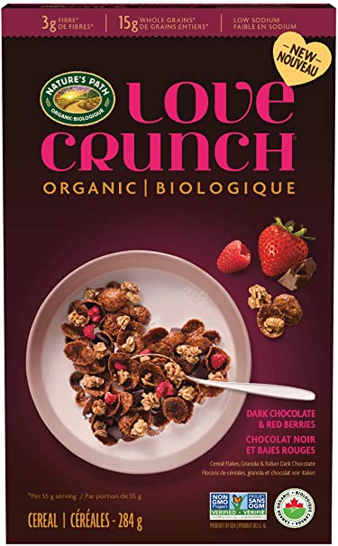 Love Crunch Organic Dark Chocolate & Red Berries Cereal 284g Box