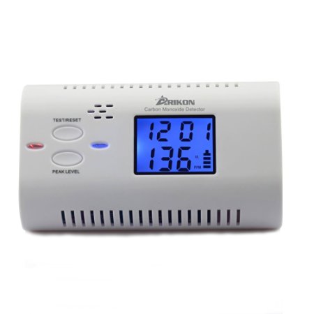 ARIKON Portable Carbon Monoxide Detector Sensor CO Alarm LCD Display with Clock [Battery Included], Voice Warning and 'Stand Alone' CO Detector without Fix to the Wall, Best Used At Home and Travel