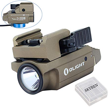 Olight PL-MINI 2 Valkyrie 600 Lumens Cree XP-L HD CW LED Modular Weaponlight Magnetic Rechargeable with Adjustable Rail,Powered by a Built-in Polymer Battery(Desert Tan)