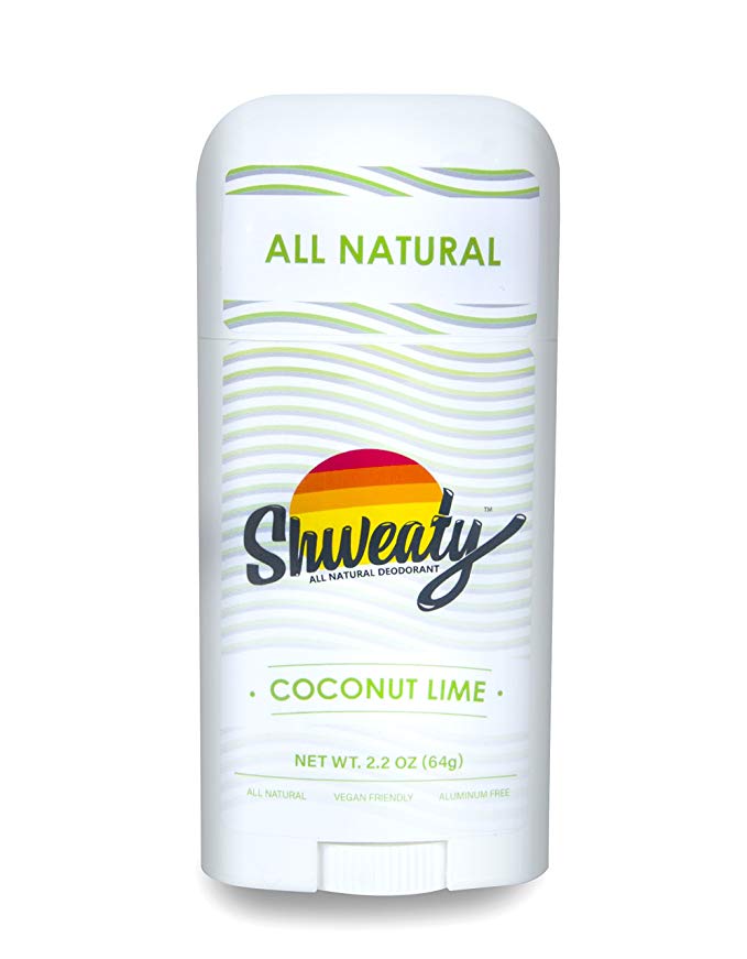Shweaty All Natural Deodorant - Coconut Lime Scented - Aluminum and Paraben-Free, Vegan Friendly
