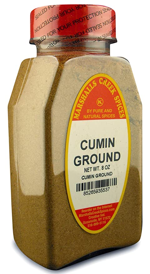 CUMIN GROUND FRESHLY PACKED IN LARGE JARS, comino, spices, herbs, seasonings, 8 ounce