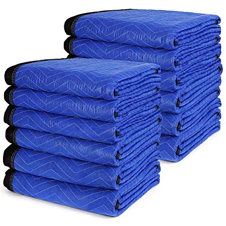 12 Moving Blankets 72" x 80" - TUSY Pro Packing Blanket 35lb, Ultra Thick Professional Quality Shipping Furniture Pads