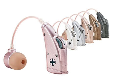 DTMCare New Digital Hearing Amplifier UP6B73 with 6 color options. Behind-The-Ear style sound enhancer amplifier. One P13 cell battery last up to 95 hours. Come with 4 sizes of ear buds.