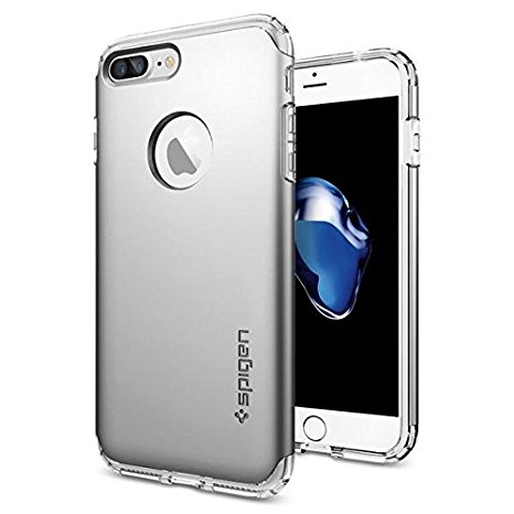 iPhone 7 Plus Case, Spigen [Hybrid Armor] AIR CUSHION [Satin Silver] Clear TPU / PC Frame Slim Dual Layer Premium Case for Apple iPhone 7 Plus - (043CS20698)