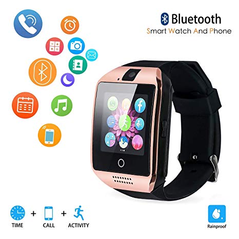 Smart Watch for Android Phones,Android Smartwatch Touchscreen with Camera,Smart Watches with Text,Bluetooth Watch Phone with SIM Card Slot Watch Cell Phone Compatible Android iOS Men Women (Gold)