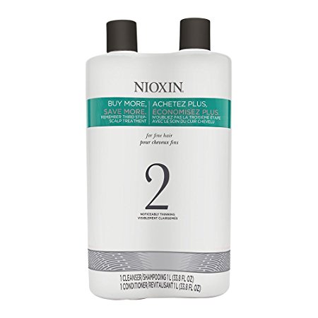 Nioxin System 2 Cleanser and Scalp Therapy Conditioner, 33.8 Ounce