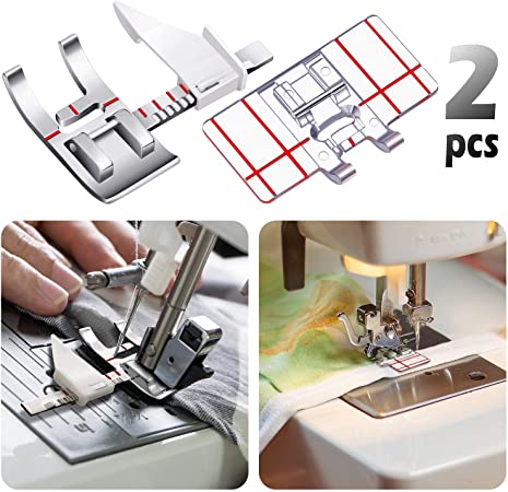 Guide Presser Foot Adjustable Sewing Machine Presser Foot and Border Guide Sewing Machine Presser Foot, Compatible with Brother Singer Janome New Home Low Shank Sewing Machine