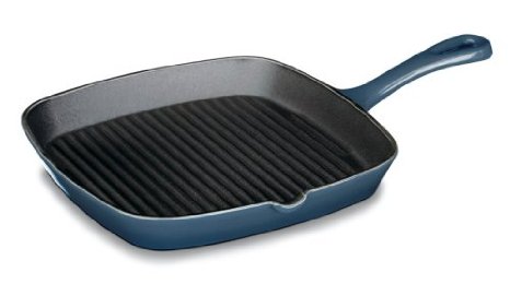 Cuisinart CI30-23BG Chefs Classic Enameled Cast Iron 9-14-Inch Square Grill Pan Provencal Blue