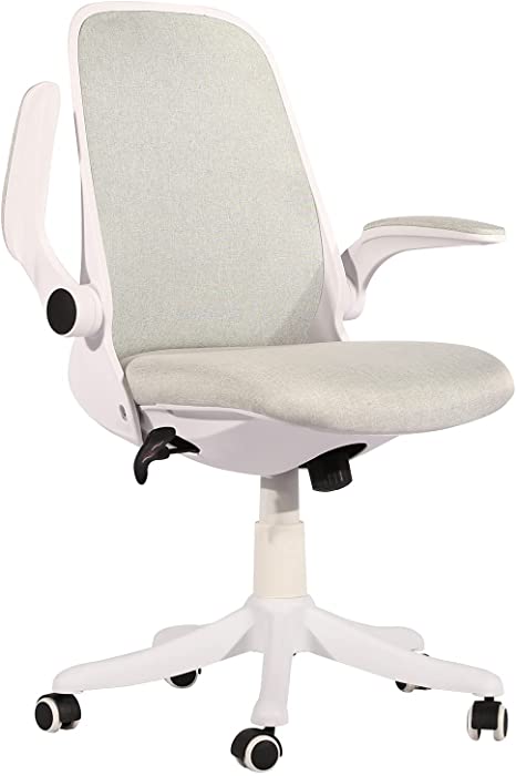 VECELO Home Office Ergonomic Computer Chair Adjustable Height for Task Desk Work, Light Grey