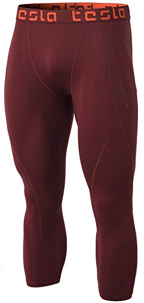 Tesla Men's Compression 3/4 Capri Shorts Baselayer Cool Dry Sports Tights MUC18/MUC08/P15