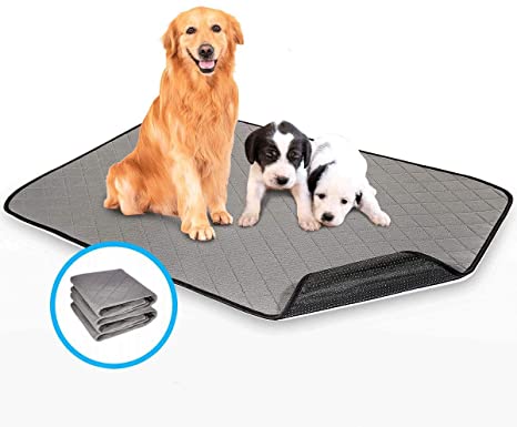 2 in 1 Reusable Pee Pad Dog Waterproof Crate Mat, 2PCS HomJoy Absorbent Pet Training Pads with Leakproof Waterproof Whelping Pad Non-Slip Bottom Puppy Wee Pads 67 x 50cm