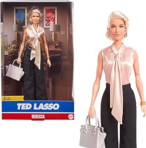 Barbie Signature Fashion Doll, Rebecca from Ted Lasso in Elegant Blouse & Black Slacks, Collectible with Displayable Packaging