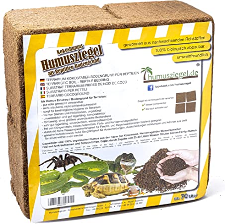 Humusziegel 1 block- 70 Coconut Litter for Reptiles, Terrarium Substrate, Terrarium Bedding, Ground Coconut, Tortoise Substrate, Coconut Fibre, Reptile Sand And Tortoise Bedding
