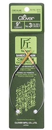 Bamboo Circular Knitting Needles "Takumi" , 9-Inch Size 3