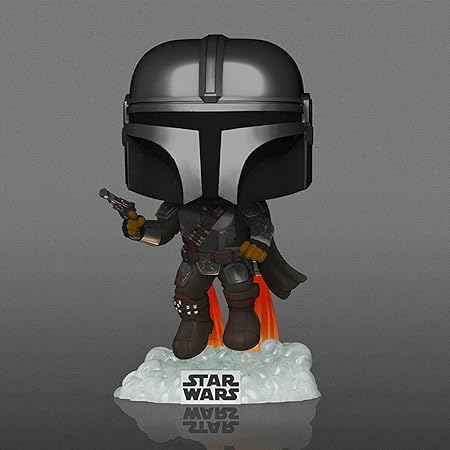 Funko Pop! Star Wars The Mandalorian with Blaster Flying Glow in The Dark Inside Club Exclusive