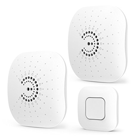 1byone Easy Chime Wireless Doorbell Kit, 2 Battery Operated Receiver & 1 Push Button With CD Quality Sound and 100 Meters Range