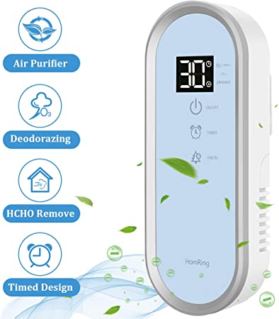 HomRing Air Purifier for Home, Anion Air Cleaner Fresh Ozone Cleanse Wall Air Purify Deodorizer for ets Odor Smokers Toilet Wardrobe Bathroom Cabinet Kitchen (Blue)