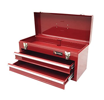 Excel TB132-Red 20-Inch Portable Steel Tool Box, Red