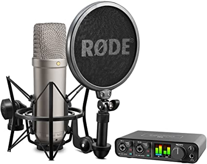 Rode NT1-A Vocal Large-Diaphragm Cardioid Condenser Microphone Bundle with Motu M2 2x2 USB-C Audio Interface