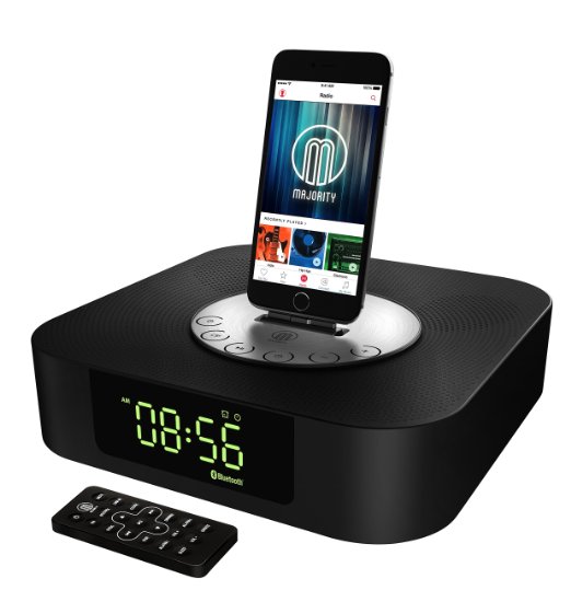 Saturn Speaker Docking Station Bluetooth Alarm Clock FM Radio Lightning Dock for iPhone 5 5S 5C 6 6  6S iPad Air Mini iPod