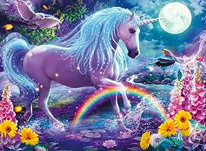 Ravensburger - Puzzle Enfant - Puzzle 100 p XXL - Licorne scintillante (Collection Paillettes) - Dès 6 ans - 12980