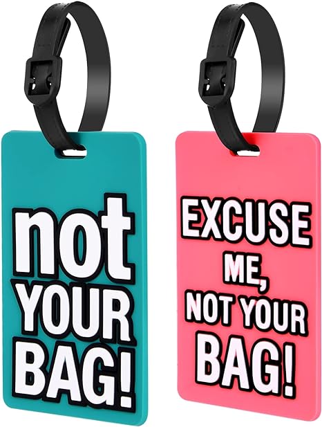 Vicloon Luggage Tags, 2Pcs Silicone Luggage Tags for Suitcases,Travel Tags with Name ID Card, Luggage Tag Travel Suitcase Baggage Handbag Tag Labels Tag, Travel ID Bag Tag