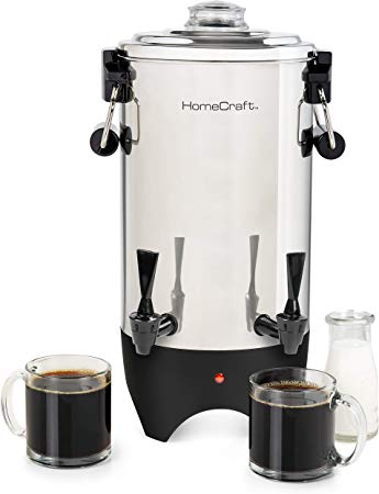 HomeCraft CUDS45SS Quick-Brewing Stainless Steel 1000-Watt Automatic 45-Cup Double-Faucet Urn, Coffee, Espresso, Water, Tea, Hot Chocolate